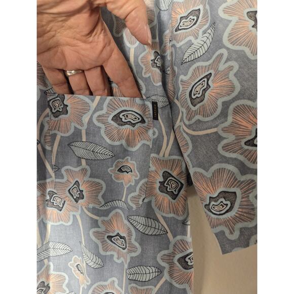 Rip Curl Hawaiian Shirt Blue Mens Light Blue Pink Floral Short Sleeve Sz L - Picture 3 of 8